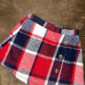 Plaid Red and Blue Girls Youth Skirt